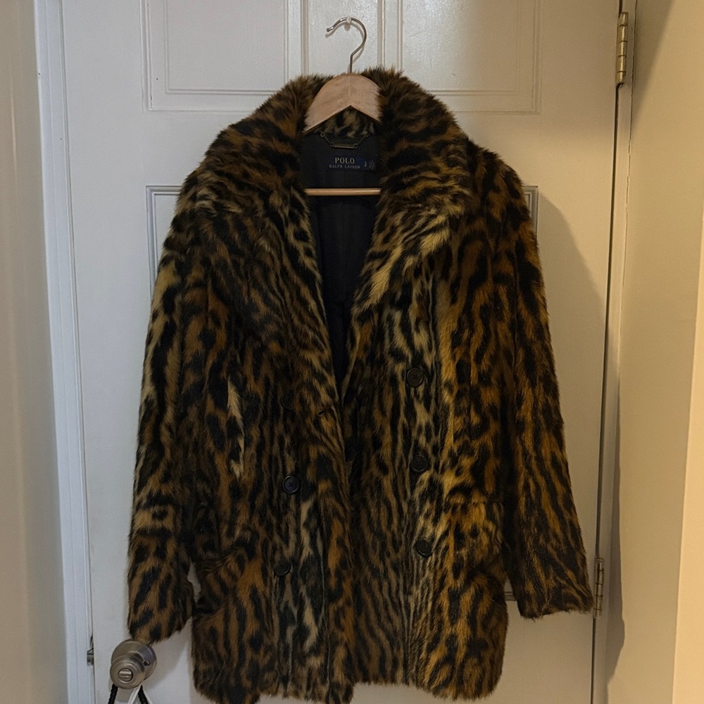 Polo by Ralph Lauren Women's Animal Print Teddy Jacket
